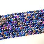 Rainbow Tiger's Eye 6mm Round - 15" Strand Natural Gemstone for Jewelry Making, Multicolor Galaxy Tiger Eye Stone, Smooth Polished DIY Bracelet Necklace Craft Supplies (65-67 Pcs)