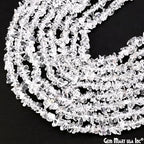 GM GemMartUSA Crystal Natural Raw Chip Beads Strands | Semi-Precious | AAA+ Quality 1 Strand 34” | DIY Bracelet Jewelry Making, Healing Crystal Craft| 4-6mm - White-Color Gemstones (CHCY-70001) - color: Crystal (CHCY-70001)