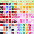 SONGIN 6mm Glass Beads Jewelry Making Kit, 3600 PCS Round Chakra Beads for Bracelet, Assorted Crystal Glass Bead for DIY Bracelets Necklaces Crafts Supplies