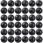 100Pcs Natural Stone Beads 6mm Lava Beads Round Gemstone Loose Beads with Elastic Bracelet String for Bracelets Necklace Jewelry Making - color: Black Lava, size: 6mm