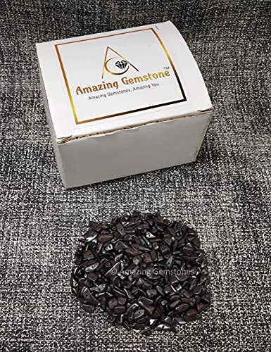 Hematite Pre Drilled Crystal Crushed Chips Beads for Bracelets Making, DIY Handmade Natural Healing Crystals (25 Inch Strand) - color: Hematite