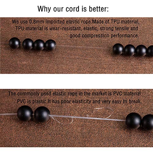 Hamoery Men Women 8mm Tiger Eye Stone Beads Bracelet Elastic Natural Stone Yoga Bracelet Bangle - color: A-2 Pcs Set 4-21003