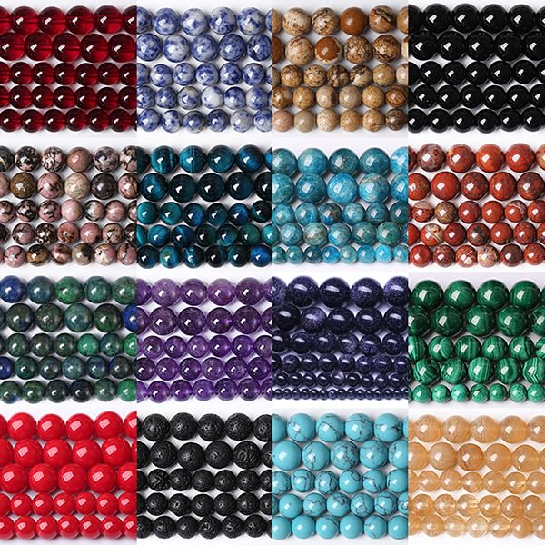 38pcs 10mm Natural Stone Beads Larimar Blue Stone Round Loose Beads for Jewelry Making DIY Bracelets Necklace - color: Larimar, size: 10mm