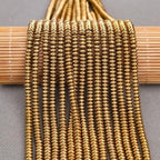 BONNY BOXX 1 Strand (150PCs) 2 * 4mm Rondelle Beads, Natural Abacus Disk Gold Hematitet Stone Beads Loose Spacer Gemstone for DIY Bracelet Necklace Jewelry Making - color: Gold Hematitet, size: 2*4MM