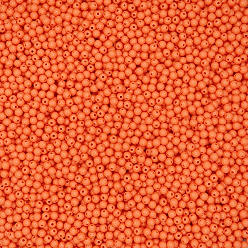 600 Piece Orange Acrylic Beads for Jewelry Making - Bulk 6mm Round Loose Ball Beads with 1.5mm Hole for Bracelets, Necklaces, Earrings - color: Orange, size: 6mm - 600Pcs