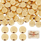 Beebeecraft 100Pcs/Box Evil Eye Spacer Beads 18K Gold Plated Monster Eye Beads Charm 5.5x6mm Loose Jewelry Making Beads for DIY Bracelet Earring Necklace - color: Evil Eye