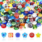 TOAOB 180pcs Assorted Lampwork Beads 8mm Glass Loose Spacer Beads for DIY Crafts Jewelry Making Bracelets Necklaces