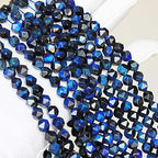 MJDCB Best Sellers Natural Stone Beads Faceted Polygon Blue Tiger Eye Crystal Energy Stone Healing Power for Jewelry Making(8mm) - color: Blue Tiger Eye
