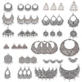 SUNNYCLUE 1Box 48Pcs 12 Style Chandelier Connector Earring Findings Multi Loops Bohemian Charms Antique Silver Round Teardrop Charms for Jewelry Making DIY Craft Supplies - color: 48pcs 12 Style