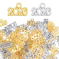 120 PCS 2026 Year Charms, Mini Signet Charms Zinc Alloy Graduation Tassel Pendants for DIY Jewelry Making Necklace Bracelet Keychain Decoration(Gold and Silver)