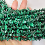 90 Inches Malachite Irregular Shaped Crystal and Healing Tumbled Chip Stone Beads for Jewelry Making - color: Green-Malachite