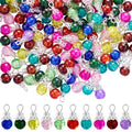 100/200Pcs Crystal Dangle Charms for Jewelry Making Bulk Small Cute Charms Transparent Glass Beads Pendants with Silver Gold Caps for Earring Necklace Bracelet DIY Supplies - color: Silver B