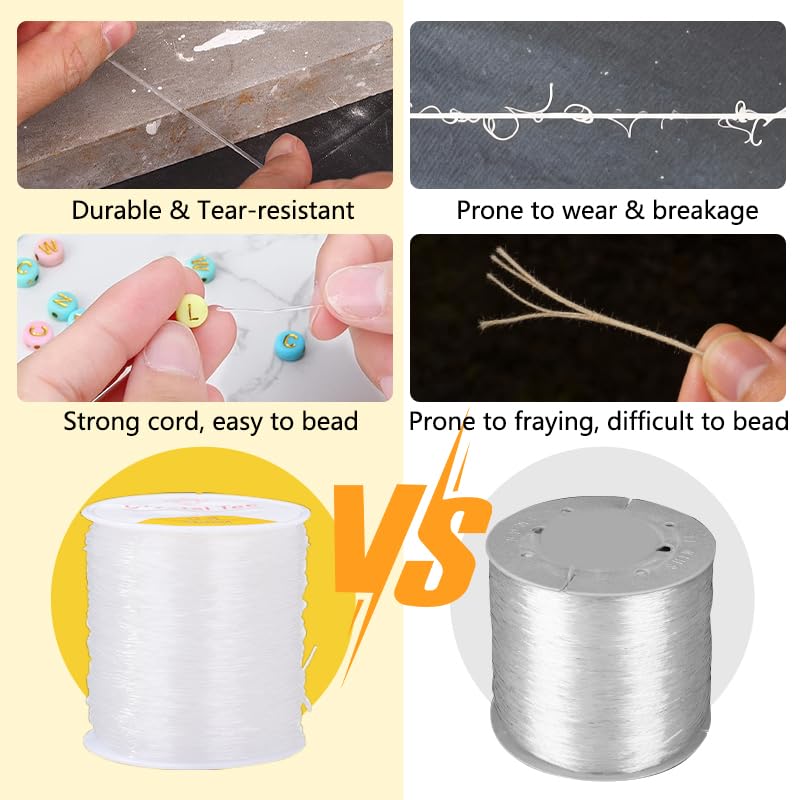 0.8mm Elastic Bracelet String Cord Crystal Clear Stretch Beading Cords for Bracelet, Beading and Jewelry Making