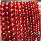 60pcs 6mm Red Agate Beads Natural Gemstone Beads Round Loose Beads for Jewelry Making - color: Red Agate, size: 6mm