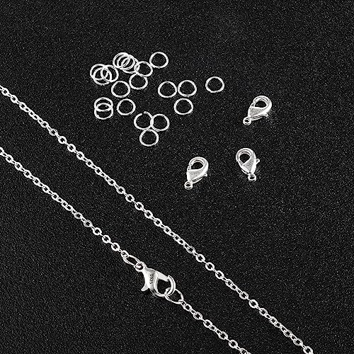 23Pcs 925 Sterling Silver Lobster Claw Clasps 10mm with Open Jump Rings Jewelry Making Set, Sterling Silver Jewelry Finding Supplies Small Lobster Clasps for Necklaces Bracelet Chains Connector - color: 23PcsA