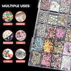 Noverlife 36 Grids Clear Plastic Jewelry Organizer Box, Nail Charm Holder Double Buckle Bead Organizer Storage Container Box, Empty Nail Box Organizer Earring Display Case Acrylic Bead Box for Women - size: 36 Grids - 1 Pack
