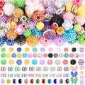 202 PCS HUISUYTON Rhinestone Beads for Jewelry Making, Included 70 Pcs Rhinestone Bead and 132 Pcs Spacer Bead, Sparkly Crystal Clay Beads for Bracelet Baseball Necklace Earring Crafting - color: 202 PCS Rhinestone Beads Mixed Set