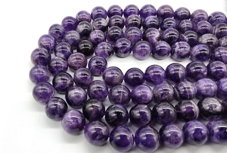 Zenkeeper 116 Pcs Amethyst Beads for Jewelry Making 6 MM Amethyst Gemstones Loose Stone Beads - color: Amethyst bead, size: 6MM, 116-120pcs