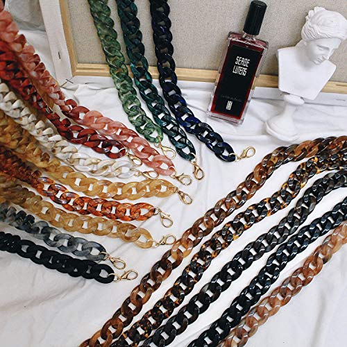 Aumey Clear White Black Brown Acrylic Chain Clutch Purse Strap Handles Bag Handbag Purse Replacement Chains 40 Inches - color: Beige