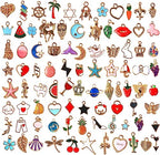 SANNIX 110pcs Assorted Gold Plated Enamel Pendants Necklace Bracelet Charms for Jewelry Making - style: Assorted Charms