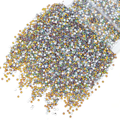 qiipii 5300PCS 3mm Champagne AB Resin Rhinestones for Crafting SS10 Flatback Stones Bulk Diamonds Crystals Gems Charms for Nails Face Eyes Makeup Mugs Tumblers Bottles DIY Crafts Crocs Shoes Clothes - color: Crystal Champagne Ab, size: 3mm Bulk