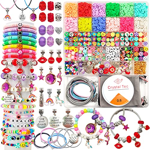 leitait Girls Toys Bracelet Making Kit - 3000pcs Charm Jewelry Making Kit Supplies,Easter Basket Stuffers,Unicorn/Mermaid Crafts Birthday Gifts for Girls Ages 5 6 7 8 9 10 11 12 Years Old - color: 3000pcs