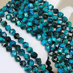 MJDCB Best Sellers Natural Stone Beads Faceted Polygon Sky Blue Tiger Eye Crystal Energy Stone Healing Power for Jewelry Making(8mm) - color: Sky Blue Tiger Eye