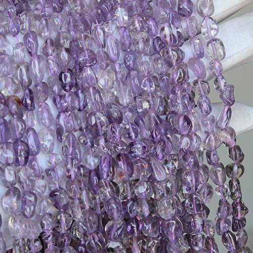 MJDCB Natural Irregular Shape Stone Beads 6-8mm Lilac Amethyst Gemstone Energy Crystal for Jewelry Making Bracelet Necklace - color: Lilac Amethyst