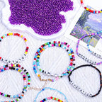 5000pcs Glass Seed Beads, 3mm 8/0 Small Individual Color Seed Beads Mini Pony Bulk for DIY Bracelet Necklaces Wrist Jewelry Making, Frosted Silver Purple - color: Frosted Silver Purple