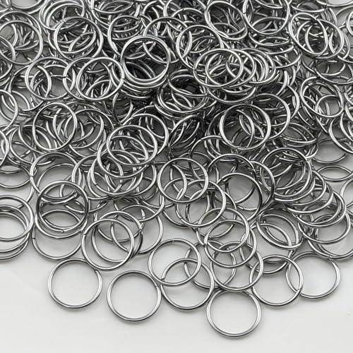 500pcs 12mm Stainless Steel Jump Rings Connector O Rings Accessories for Bracelet Necklace Earrings Lanyard Keychain DIY Craft Jewelry Making Supplies - size: 12mm