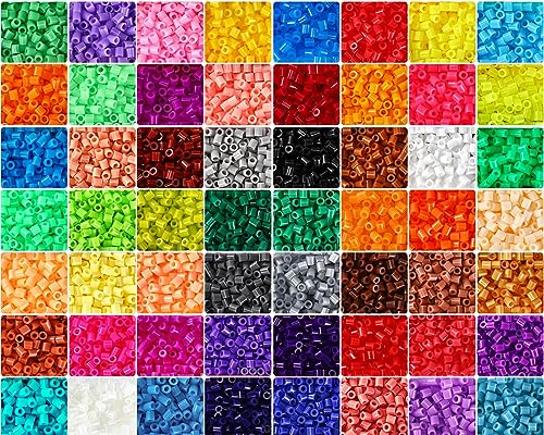 Libima 14000 Pcs 56 Colors Fuse Beads Bulk for Kids Art and Crafts Assorted Iron Beads Set Multicolored for Birthday Gift Bracelet Making Accessories (5mm) - color: 56 Colors, size: 5mm