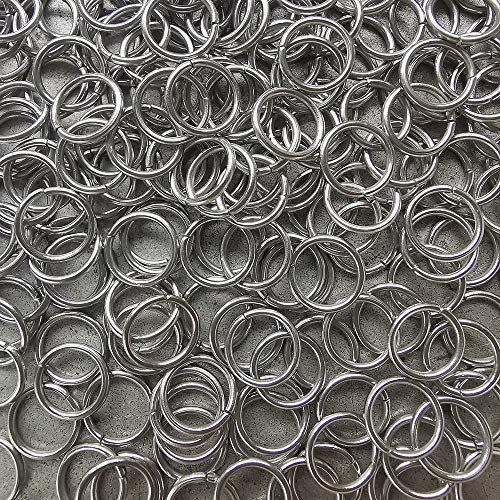 300 pcs Stainless Steel Split Rings Jump Rings Connector Rings for Jewelry Making Necklaces Bracelet Earrings Keychain DIY Craft (12614-10mm) - size: 10mm