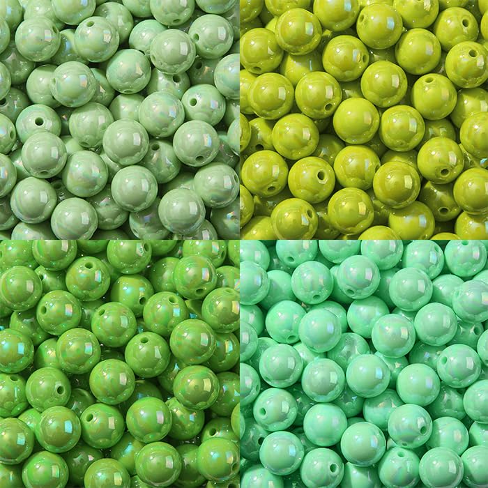 16mm Acrylic Bead 100pcs AB Mint Green Color Acrylic Bead Chunk Bubblegum Beads for DIY Crafting Necklace Bracelet Jewelry Making Keychain (Mint Green) - color: mint green