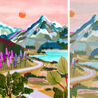 A8MENX0 5D Mountain Diamond Art Painting Kits for Adults,Full Drill Diamond Dots Paintings for Beginners,DIY Crafts Kits Paint with Round Diamonds Pictures Gem Art Painting DIY Crafts Kits 12x16 inch - color: Pink Mountain