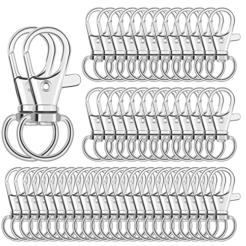 Anezus 100Pcs Key Chain Clip Hooks Swivel Lanyard Snap Hook Keychain Hooks for Lanyard Key Rings Crafting