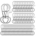 Anezus 100Pcs Key Chain Clip Hooks Swivel Lanyard Snap Hook Keychain Hooks for Lanyard Key Rings Crafting