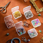 SATINIOR 12 PacK Clear Plastic Beads Storage Containers Box with Hinged Lid for Beads and More (1.7x1.7x0.79 Inch) - size: 1.7 x 1.7 x 0.79 Inch