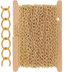 THREENEST 16.4-Feet Width 4mm Stainless Steel Gold Extander Chains, 18K Gold PVD Welded Permanent Cable Craft Tail Curb Chain for Necklace Bracelet Earring Jewelry Making - color: 18K Gold, size: Extender Chains(Width 4mm)
