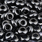 TUMBEELLUWA Natural Gemstone Beads for Jewelry Making, Rondelle Large Hole Loose Beads Pack of 15,Hematite(8x14 mm) - color: Grey