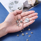 KISSITTY 175pcs/box 5 Styles Tibetan Antique Silver Flat Round Spacer Loose Beads 7mm 8mm 9mm 10mm 11mm Metal Rondelle Disc