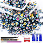 60g Black AB Flatback Half Round Pearls Mixed Size 3-10mm Resin Craft Beads for Nail Art, Face Gems, DIY Jewelry Making - color: Black AB, size: 60g