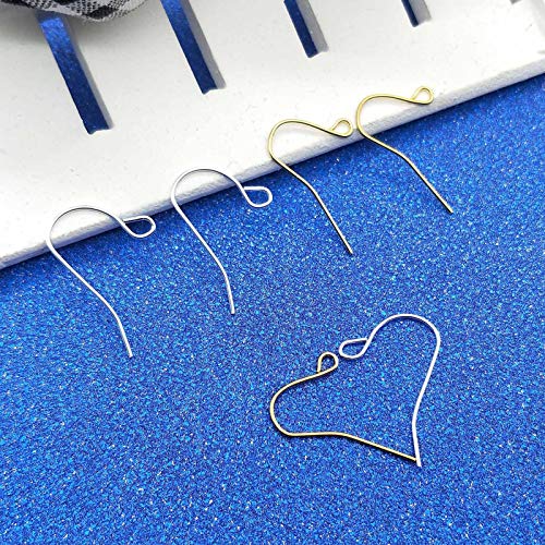 600Pcs French Earring Hooks Stainless Steel Earring Hooks 12×21MM Hypoallergenic Fish Hook Ear Wires for DIY Jewelry Making Finding -（Color:Golden and Silver）