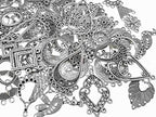 Filigree Chandelier Earring Loops Connectors Eardrop Necklace Linker Dangling Charm Pendant Connector for DIY Jewelry Making Accessaries(30pairs,Antique Silver Tone)