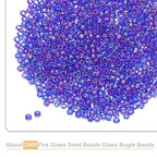 uxcell 2000 Pcs Glass Seed Beads Bulk, 2mm Mini Glass Bugle Beads for DIY Earrings, Necklaces, Bracelets, Jewelry Making, Dark Blue - color: Dark Blue, size: 2mm