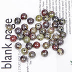 AD Beads Natural Gemstone 8mm Round Loose Beads Big Hole 2.5mm Sized 40pcs (Bloodstone) - color: Bloodstone