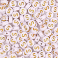 300Pcs Letter Beads S 4X7mm Gold Alphabet Beads Acrylic Round Shape Loose Beads for Name Bracelets Necklaces Key Chains DIY Jewelry Making (S) - color: Gold, size: S