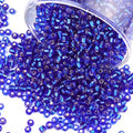 2100 Pcs Size 6/0 Glass Seed Beads, 4 mm Sapphire Small Mini Spacer Loose Pony Beads for Jewelry Making and DIY Crafts - color: Sapphire, size: Large