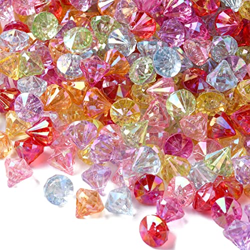 DanLingJewelry 900Pcs Random Color Faceted Acrylic Beads Diamond Shaped Loose Spacer Beads for DIY Bracelet Necklace Earring Crafting - color: 900pcs - Random Diamond