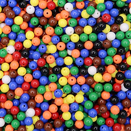 Multicolor Acrylic Round Spacer Beads - 300 Pieces, 1.8mm Hole, 10mm Size, Random Color Mix for Bracelets, Necklaces, Earrings - color: Mix Colors, size: 10mm - 300Pcs