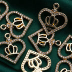 Pack of 20 Rhinestone Charms Gold Plated Pendants Pave Crystal Accessories for Necklace Bracelet Jewelry Making DIY Crafting - color: (Crown)VID60401